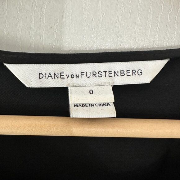 Diane Von Furstenberg Dayna Ruched Fit-and-Flare‎ Dress Black Size 0 XS - Picture 5 of 8
